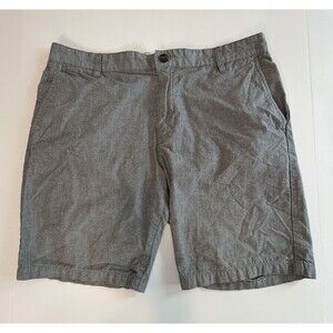 RVCA Men's Gray Solid Chino Shorts Flat Front Button Slash Pockets-34